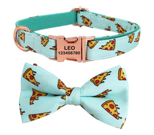 Popular Pizza Design Dog Collar And Leash | Personalized