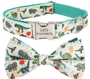 Dinosaur Dog Collar And Leash Set |Personalized