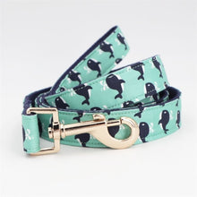 Whale Dog Collar Bow Collar Leash Set | Personalized - CurliTail