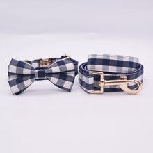 Plaid Designer Dog Collar And Leash Set | Personalized - CurliTail