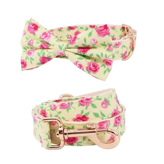 Autumn Design Free Personalized ID Bow Collars Leash Set - CurliTail