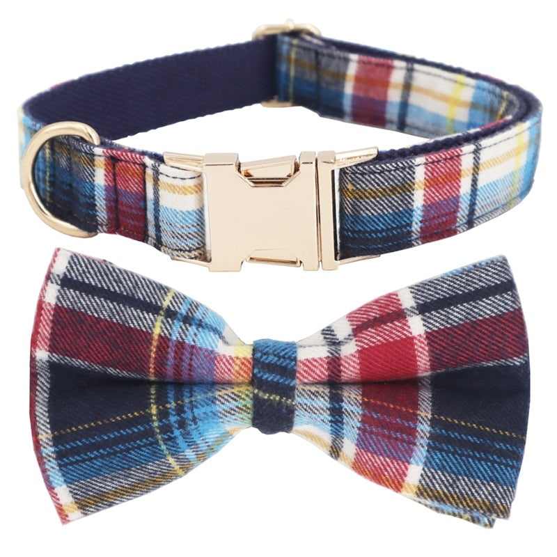 Checks And Boxes: Personalized Collar And Leash Set