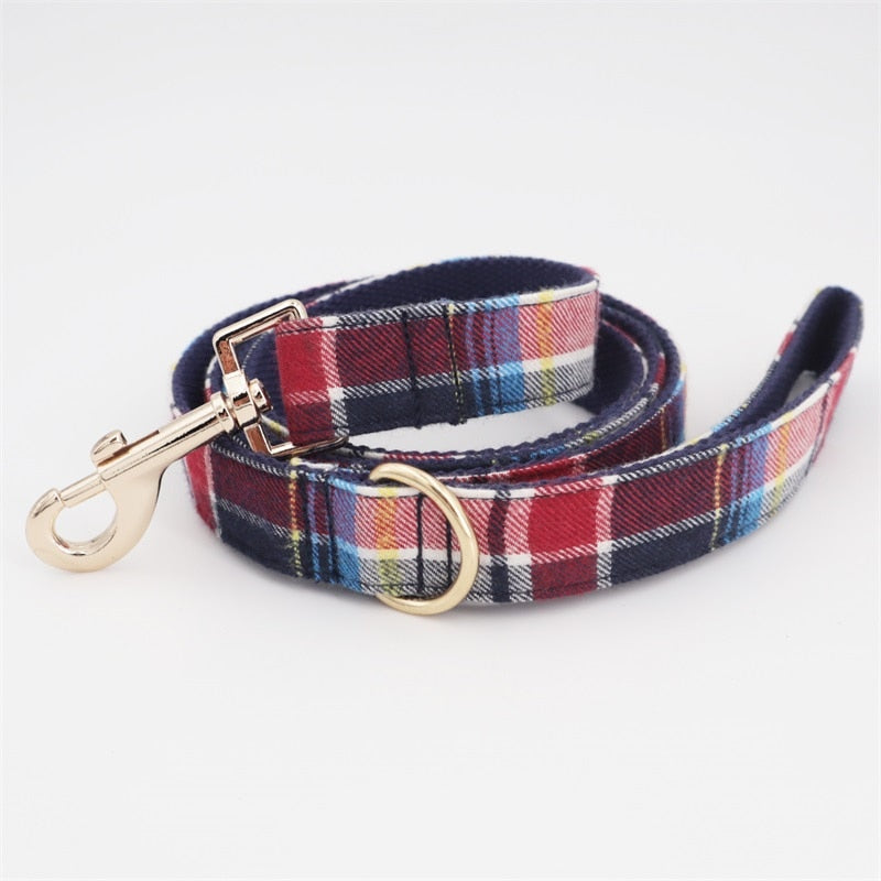 Checks And Boxes: Personalized Collar And Leash Set - CurliTail