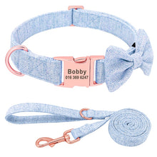 Classy Bow And Leash Set: Personalized Collar And Leash - CurliTail