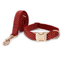 Personalized Polka Dots Pet Collar And Leash - CurliTail