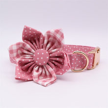 Pink Polka Dots Flower Collar | Personalized Dog ID Collars - CurliTail