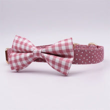 Pink Polka Dots Bow Collar And Leash Set: Personalized - CurliTail