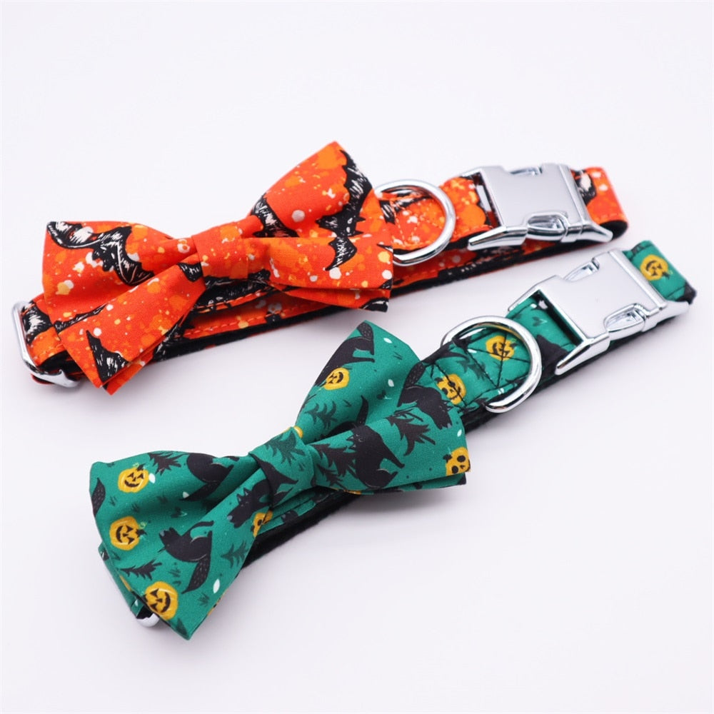 Personalized Halloween Dog Collar With Leash