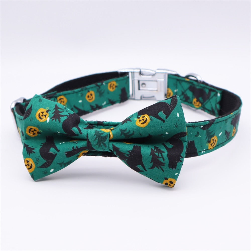 Personalized Halloween Dog Collar With Leash