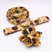 Sunflower Dog Collar Bow Tie , Metal Buckle. Personalized Pet Accessories for your pets. - CurliTail