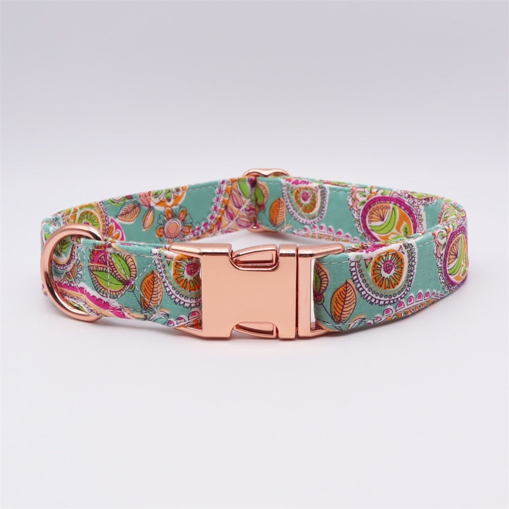Paisley Print| Personalized Bow Collar And Leash