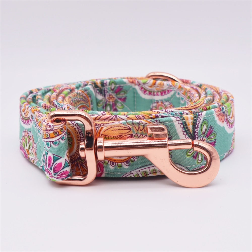 Paisley Print| Personalized Bow Collar And Leash