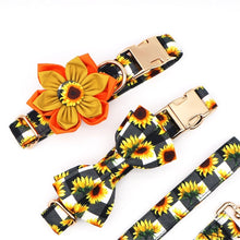 Sunflower and Paws: Personalized Flower Collars, Leashes Set - CurliTail