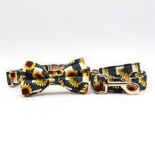 Sunflower and Paws: Personalized Bow Collars and Leashes Set - CurliTail