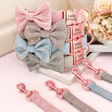 Classy Bow And Leash Set: Personalized Collar And Leash - CurliTail