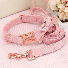 Classy Bow And Leash Set: Personalized Collar And Leash - CurliTail