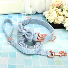 Classy Bow And Leash Set: Personalized Collar And Leash - CurliTail