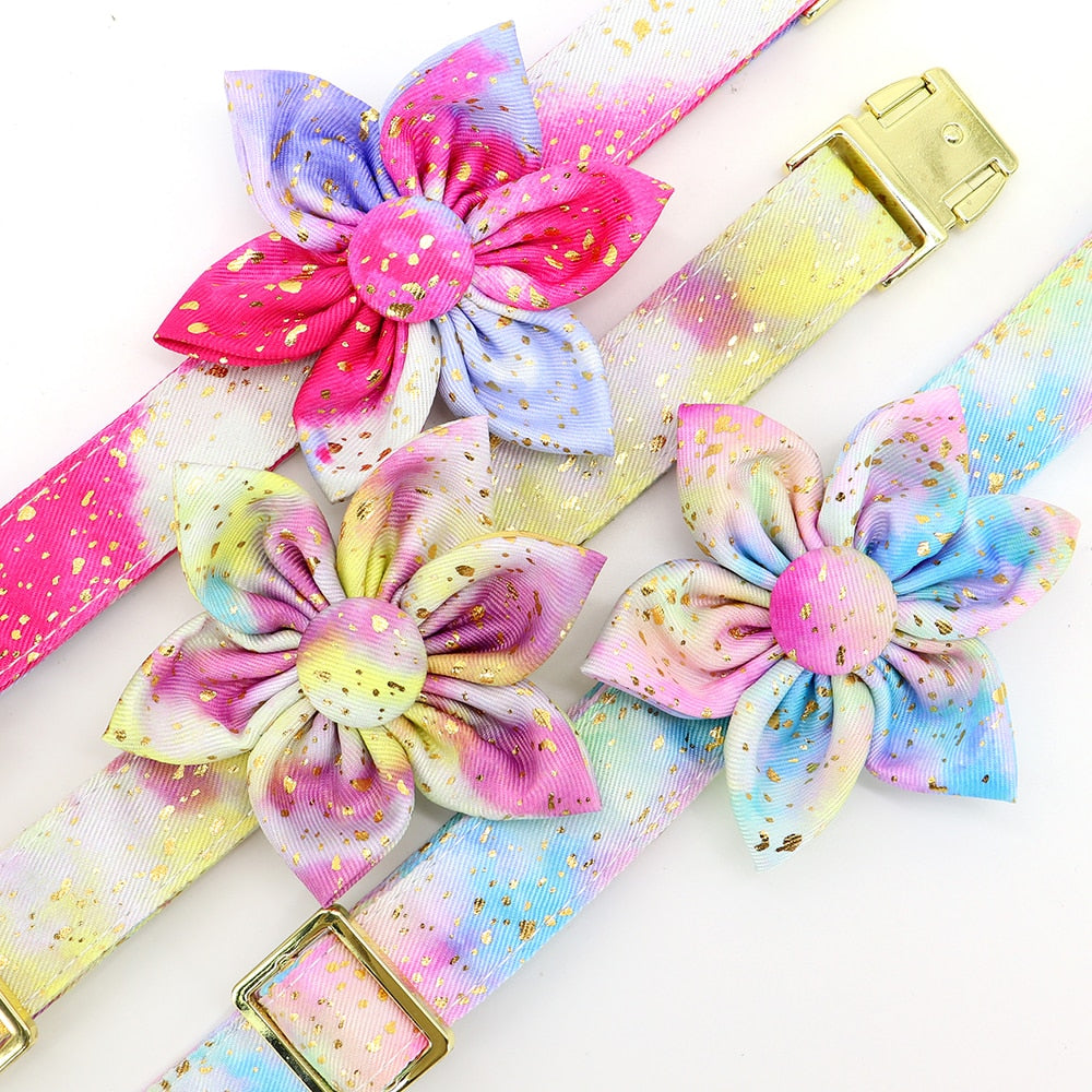 Bubbles And Flowers Personalized Flower Collars