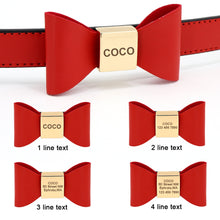 Leather And Bow Personalized Collars - CurliTail