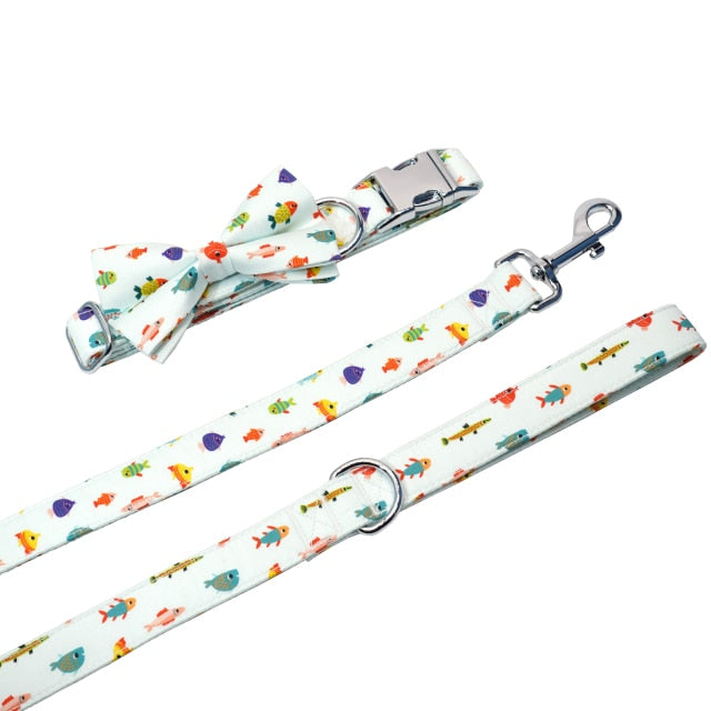 Sushi Fish Bow Collar and Leash Set | Personalized - CurliTail