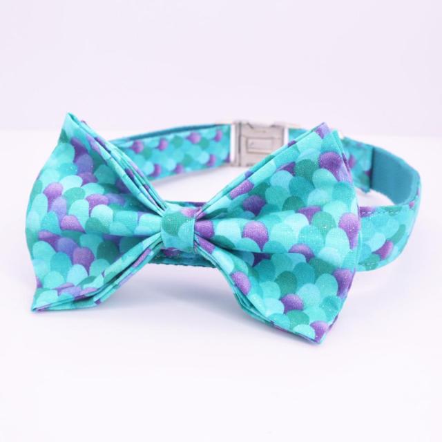 Mermaid Trends Bow Collar| And Leash Personalized - CurliTail