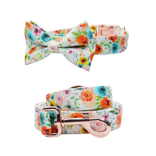 Watercolor Floral Bow Collar | Personalized Bow Collar And Leash - CurliTail