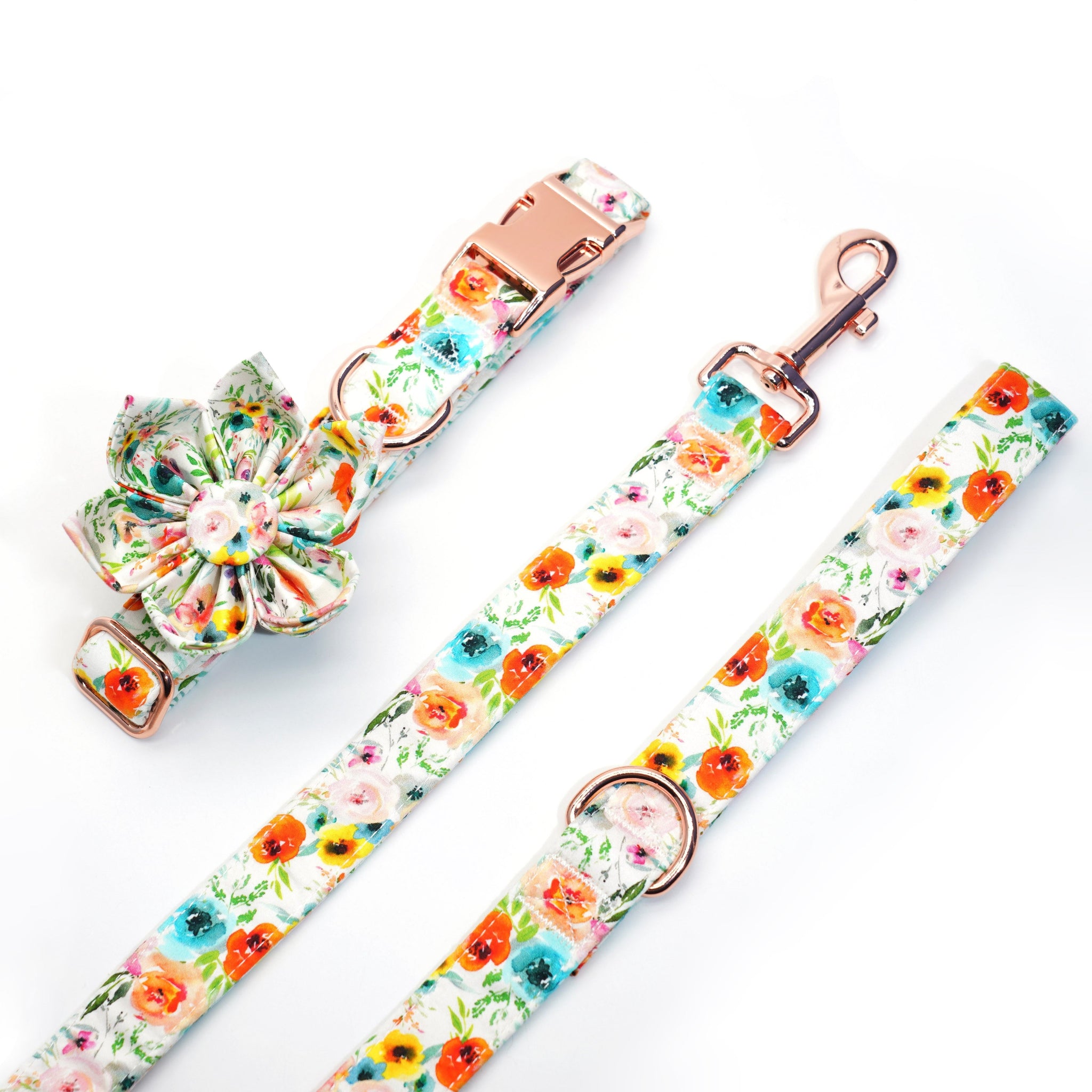Watercolor Floral Flower Collar | Personalized Collar And Leash - CurliTail