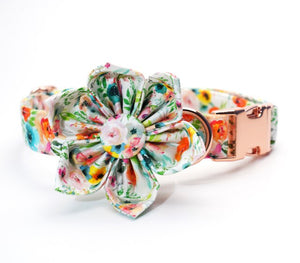 Watercolor Floral Flower Collar | Personalized Collar And Leash