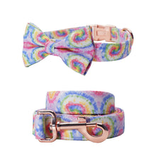 Tie-Dye Bow Collar and Leash Set | Personalized - CurliTail