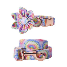 Tie-Dye Flower Collar and Leash Set | Personalized - CurliTail