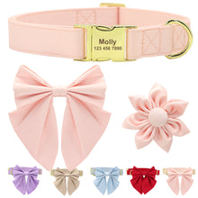 Peach Orange Butterfly Collar With Flower- Personalized - CurliTail