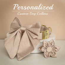 Barky Brown Butterfly Collar With Flower Set- Personalized - CurliTail