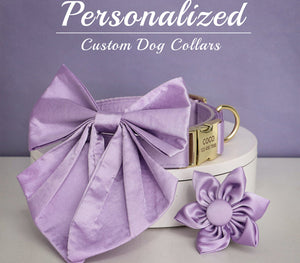 Purple Paradise Butterfly Collar With Flower - Personalized